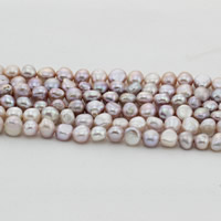 Barock kultivierten Süßwassersee Perlen, Natürliche kultivierte Süßwasserperlen, natürlich, farbenfroh, 8mm, Bohrung:ca. 0.8mm, Länge:ca. 15 ZollInch, verkauft von Strang