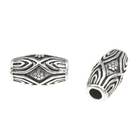 Zinc Alloy Jewelry Beads, Oval, antique silver color plated, lead & cadmium free Approx 3mm, Approx 