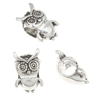 Zinc Alloy European Beads, Owl, antique silver color plated, large hole, lead & cadmium free Approx 5mm, Approx 