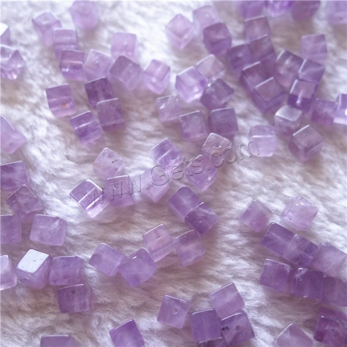 天然紫水晶のビーズ, アメジスト, キューブ, 2 月誕生石 & 異なるサイズの選択, 穴:約 1mm, 売り手 パソコン