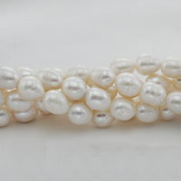 Rice Cultured Freshwater Pearl Beads, natural, white, 11-12mm Approx 0.8mm Approx 15 Inch 
