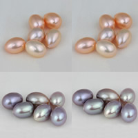 Half Drilled Cultured Freshwater Pearl Beads, Rice, natural, half-drilled 8-8.5mm Approx 0.8mm 