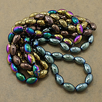 Non Magnetic Hematite Beads, Oval, plated Approx 2mm Approx 16 Inch, Approx 