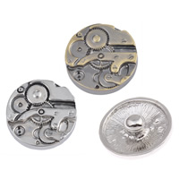 Jewelry Snap Button, Zinc Alloy, Flat Round, plated, blacken lead & cadmium free, 20mm 