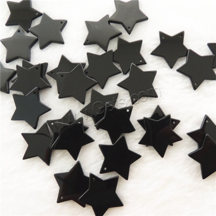 Black Agate Pendants, Star, natural, different size for choice, Hole:Approx 1mm, Sold By PC