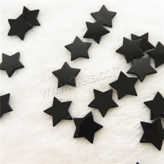 Black Agate Pendants, Star, natural, different size for choice, Hole:Approx 1mm, Sold By PC
