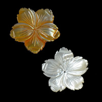 La Perla de Concha Natural, Nácar, Flor, diferentes materiales para la opción, 35mm, agujero:aproximado 1mm, Vendido por UD