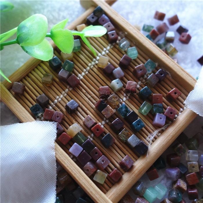 Natural Indian Agate Beads, Cube, different size for choice, Hole:Approx 1mm, Sold By PC