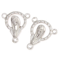 Zinc Alloy Saint Connector, Virgin Mary, antique silver color plated, Christian Jewelry & 2/1 loop, lead & cadmium free Approx 1mm, Approx 