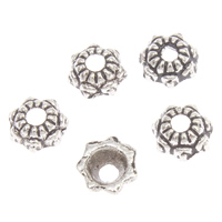 Zinc Alloy Bead Caps, Flower, antique silver color plated, lead & cadmium free Approx 1mm, Approx 