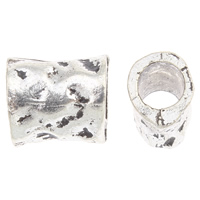 Zinc Alloy Large Hole Beads, Tube, antique silver color plated, hammered, lead & cadmium free Approx 6mm, Approx 