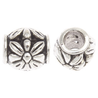 Zinc Alloy European Beads, Drum, antique silver color plated, without troll, lead & cadmium free Approx 5mm, Approx 