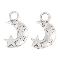 Zinc Alloy Jewelry Pendants, Moon and Star, antique silver color plated, lead & cadmium free Approx 1mm, Approx 
