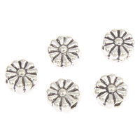 Zinc Alloy Flower Beads, antique silver color plated, lead & cadmium free Approx 1mm, Approx 