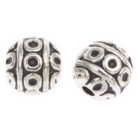 Zinc Alloy Jewelry Beads, Round, antique silver color plated, lead & cadmium free, 8mm Approx 1mm, Approx 