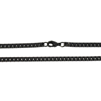 Halskette, Edelstahl, schwärzen, Kastenkette, 3mm, Länge:ca. 20 ZollInch, verkauft von Strang