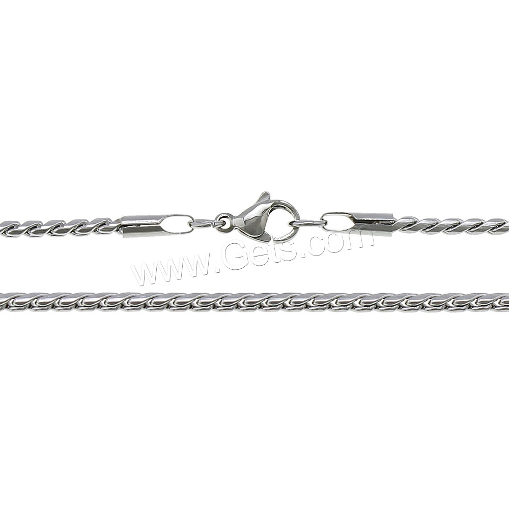 Мода нержавеющей стали ожерелье цепь, нержавеющая сталь, разный размер для выбора, оригинальный цвет, продается Strand