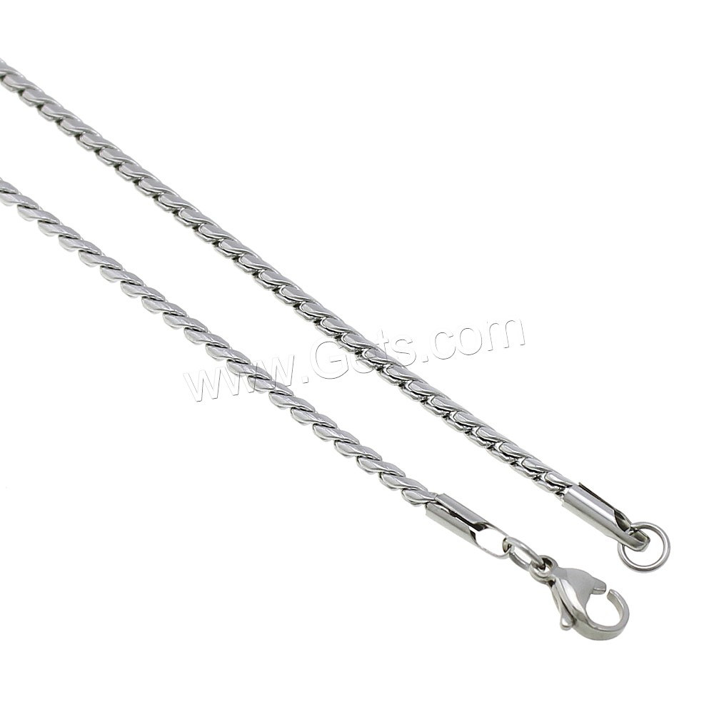 Мода нержавеющей стали ожерелье цепь, нержавеющая сталь, разный размер для выбора, оригинальный цвет, продается Strand