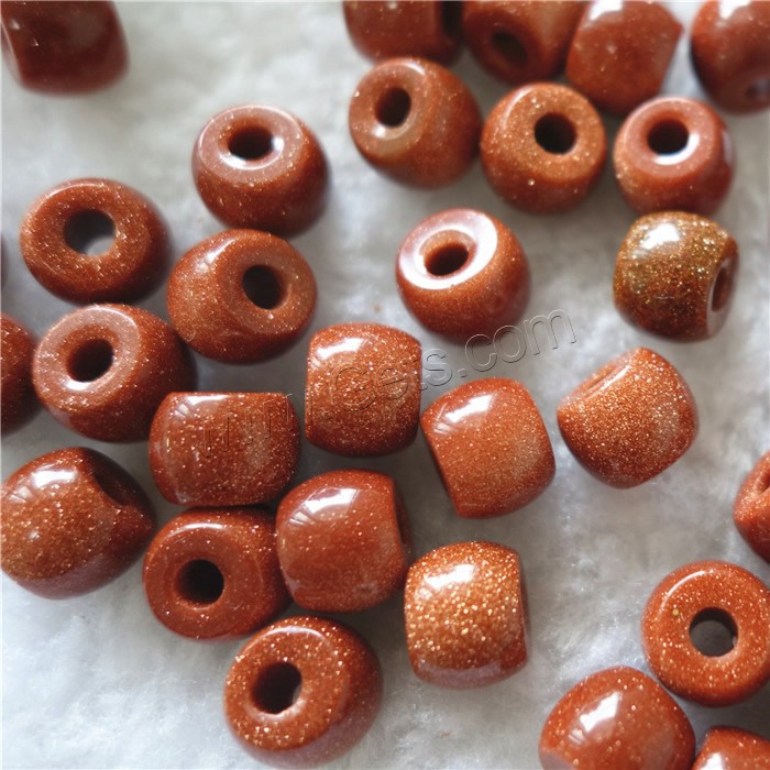 Goldstone Beads, Drum, natural, different size for choice, Hole:Approx 2mm, Sold By PC