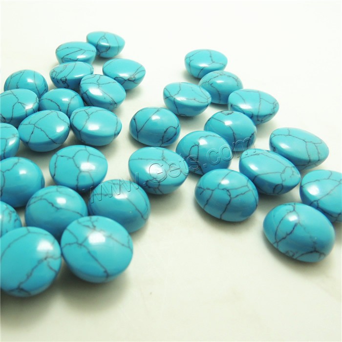 Synthetischer Türkis Cabochon, Synthetische Türkis, flache Runde, verschiedene Größen vorhanden, blau, verkauft von PC
