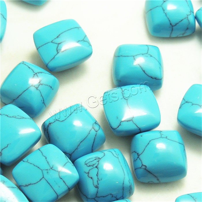 Synthetic Turquoise Cabochon, Square, different size for choice, blue, Sold By PC