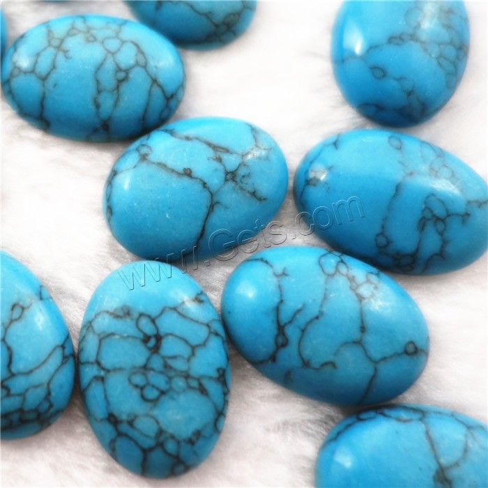 Synthetic Turquoise Cabochon, Flat Oval, different size for choice & flat back, blue, Sold By PC