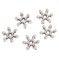 Zinc Alloy Spacer Beads, Snowflake, antique silver color plated, lead & cadmium free Approx 1mm, Approx 