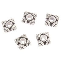 Zinc Alloy Jewelry Beads, Square, antique silver color plated, lead & cadmium free Approx 2mm, Approx 