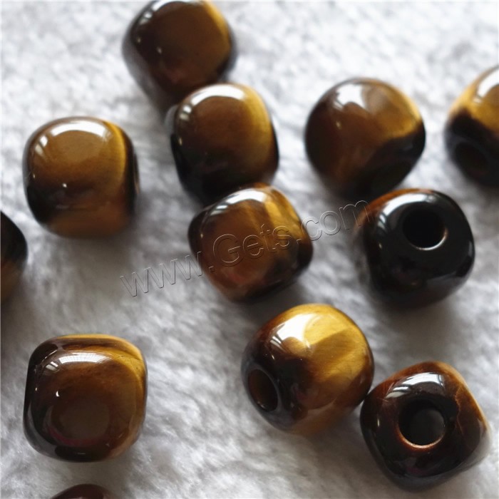 European Gemstone Beads , Tiger Eye, Cube, natural, different size for choice, Hole:Approx 5mm, Sold By PC