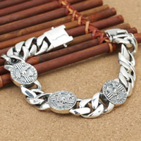Bracelet en argent de Thaïlande, harley davidson bijoux & chaîne de torsion ovale Environ 8.2 pouce, Vendu par brin