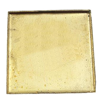 Brass Cabochon Settings, Square, plated 0.4mm, Inner Approx 