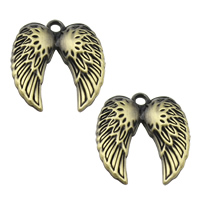 Wing Shaped Zinc Alloy Pendants, antique bronze color plated Approx 3mm 