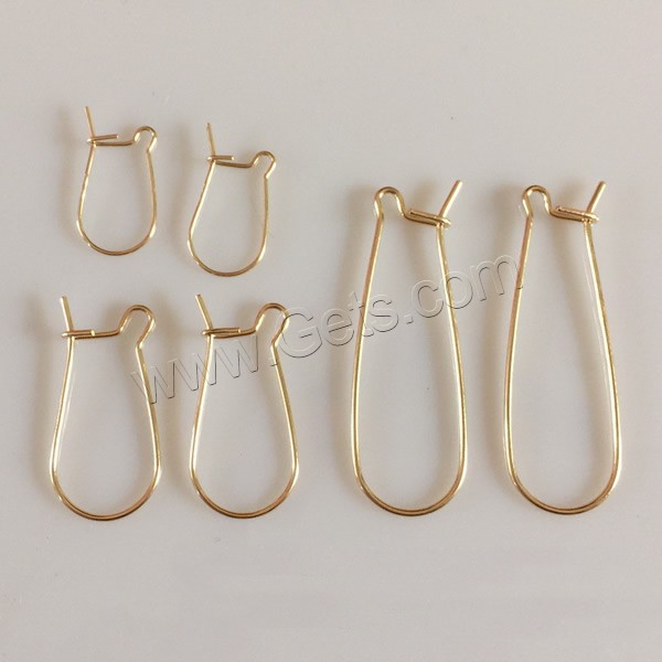 Gold Filled Kidney Earwires, 14K gold-filled & different size for choice, 16mm, Hole:Approx 0.51mm, Sold By Pair