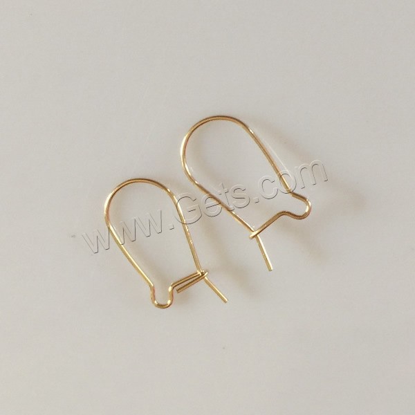 Gold Filled Kidney Earwires, 14K gold-filled & different size for choice, 16mm, Hole:Approx 0.51mm, Sold By Pair