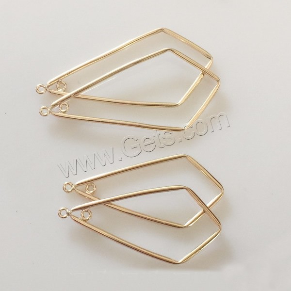 Gold Filled Earring Drop Component, Rhombus, 14K gold-filled & with loop & different size for choice, Hole:Approx 2mm, Sold By PC