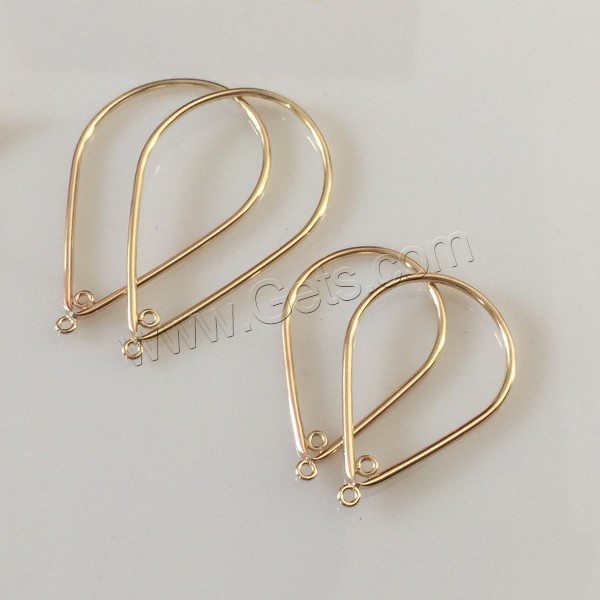 Gold Filled Earring Drop Component, Teardrop, 14K gold-filled & with loop & different size for choice, Hole:Approx 2mm, Sold By PC