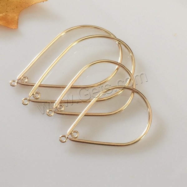 Gold Filled Earring Drop Component, Teardrop, 14K gold-filled & with loop & different size for choice, Hole:Approx 2mm, Sold By PC