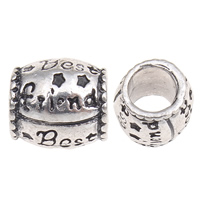 Zinc Alloy European Beads, Drum, word best friend, plated, without troll lead & cadmium free Approx 5mm 