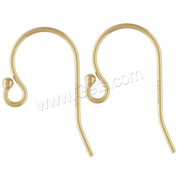 Gold Filled Hook Earwire, 14K gold-filled & different size for choice, 11.5x20mm, Sold By Pair