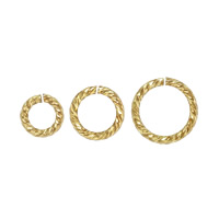 Gold Filled Open Jump Ring, Donut, 14K gold-filled & flower cut 