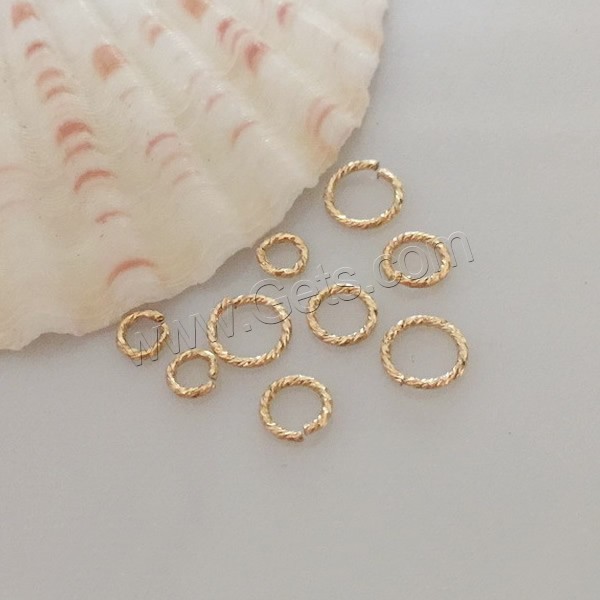 Медно-золото кольцо-открывашка, Кольцевая форма, 14K золото заполненные & цветочный отрез & разный размер для выбора, продается PC