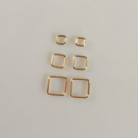 Медно-золото кольцо-закрывашка, Квадратная форма, 14K золото заполненные & разный размер для выбора, продается PC
