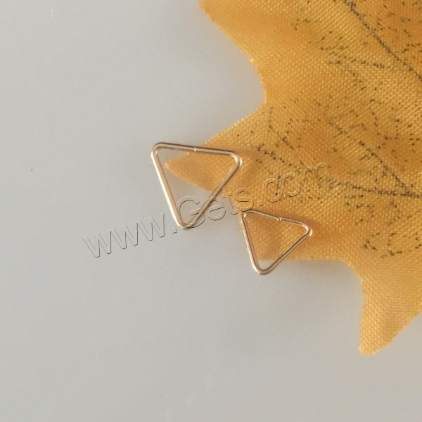 Медно-золото кольцо-открывашка, Треугольник, 14K золото заполненные & разный размер для выбора, продается PC
