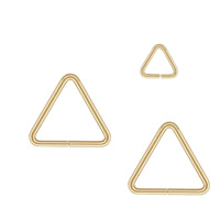 Oro-llenado argolla abierta, Triángulo, 14K gold-filled & diverso tamaño para la opción, Vendido por UD