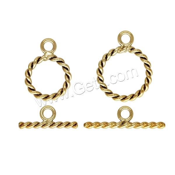 Gold Filled Toggle Clasp, 14K gold-filled & different size for choice, Hole:Approx 2mm, Sold By Set