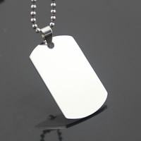 Stainless Steel Tag Charm, Rectangle, original color Approx 3-5mm 