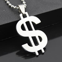 Stainless Steel Pendants, Dollar Sign, original color Approx 3-5mm 