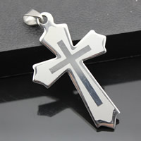 Нержавеющая сталь крест подвески, нержавеющая сталь, Kресты, оригинальный цвет отверстие:Приблизительно 3-5mm, продается PC