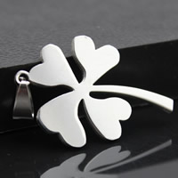 Stainless Steel Clover Pendant, Four Leaf Clover, original color Approx 3-5mm 