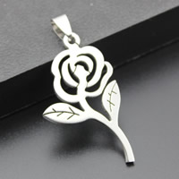Stainless Steel Flower Pendant, original color Approx 3-5mm 